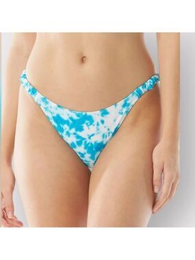 P168 Sundazed NEW Tie-Dye Bikini Swim Bottoms Large Low Rise Blue White Auction
